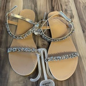 Bride bridal glitter gemstone sandals